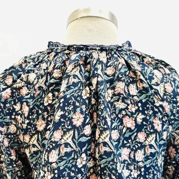 LUCKY BRAND Women Long Sleeve Pullover Keyhole Neck Floral Shirt Top Sz Medium - Picture 4 of 12